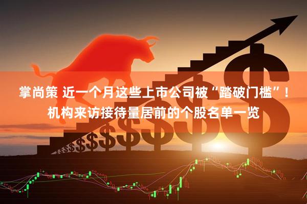 掌尚策 近一个月这些上市公司被“踏破门槛”！机构来访接待量居前的个股名单一览